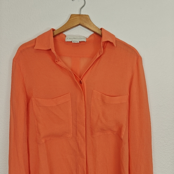 Stella McCartney 100% Silk Long Sleeve Button Up Light Weight Blouse Size 42, M - Picture 3 of 10